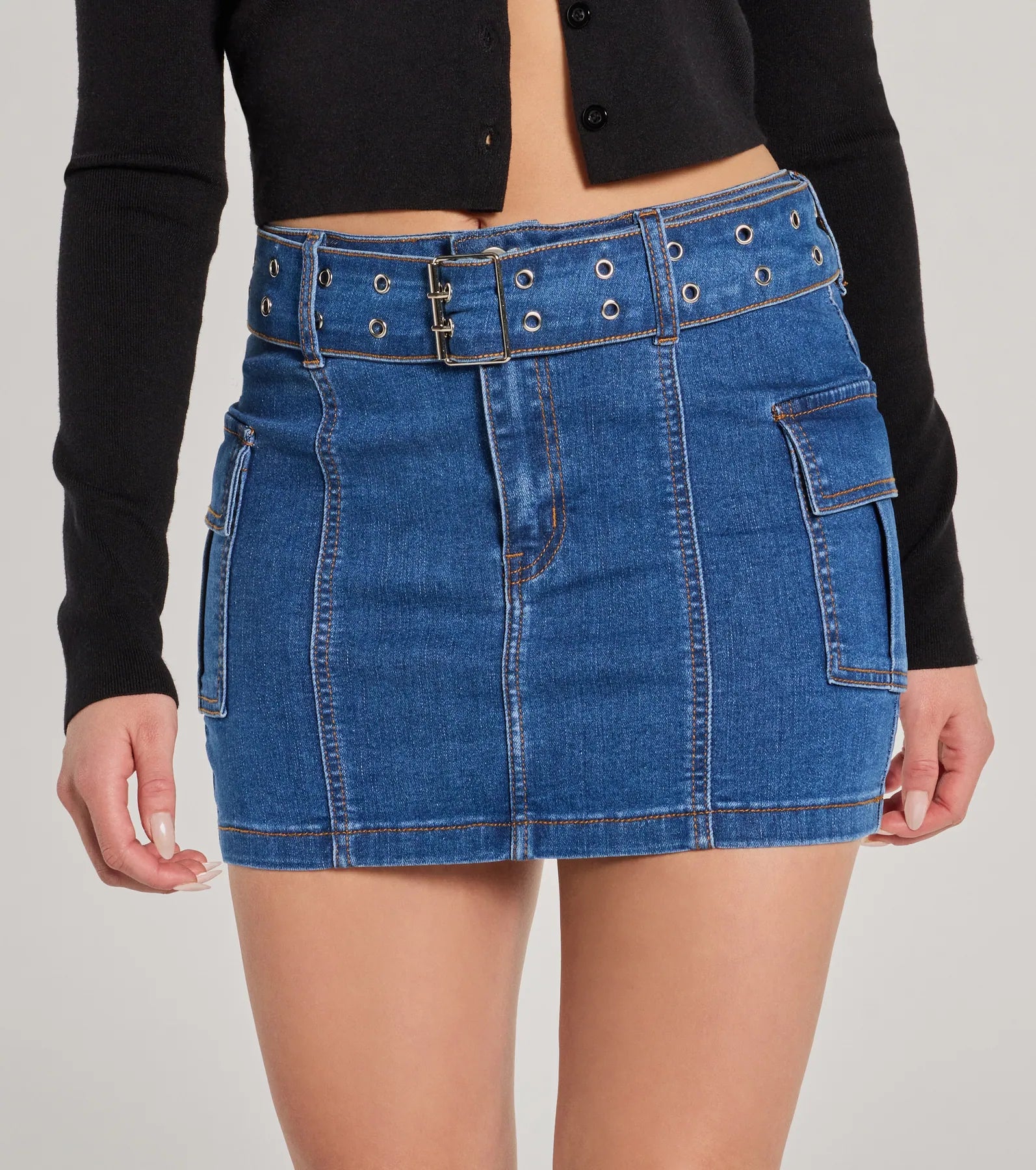 Cute And Trendy Cargo Mini Skirt