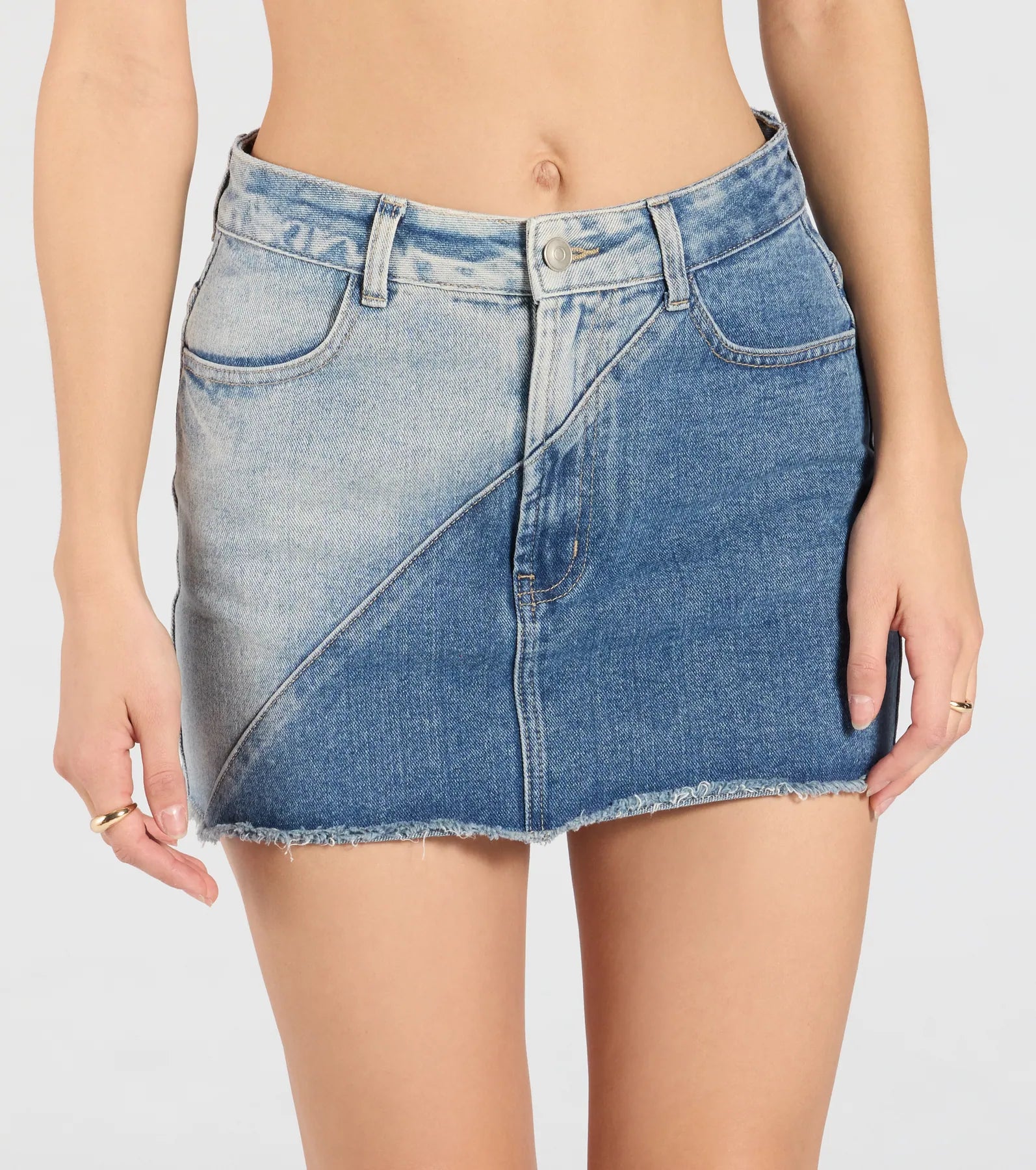Perfect Fade High-Rise Denim Mini Skirt