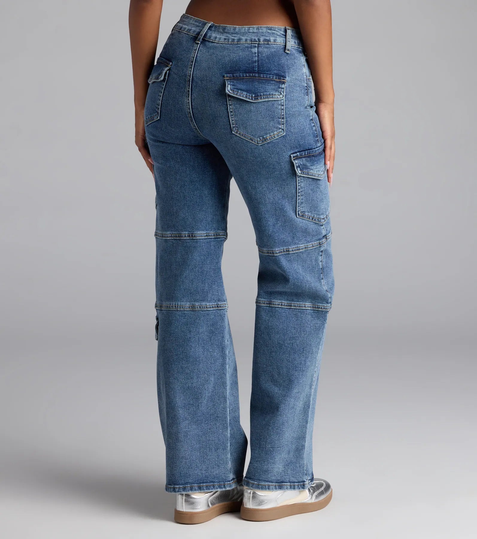 Street Style Straight-Leg Cargo Denim Jeans