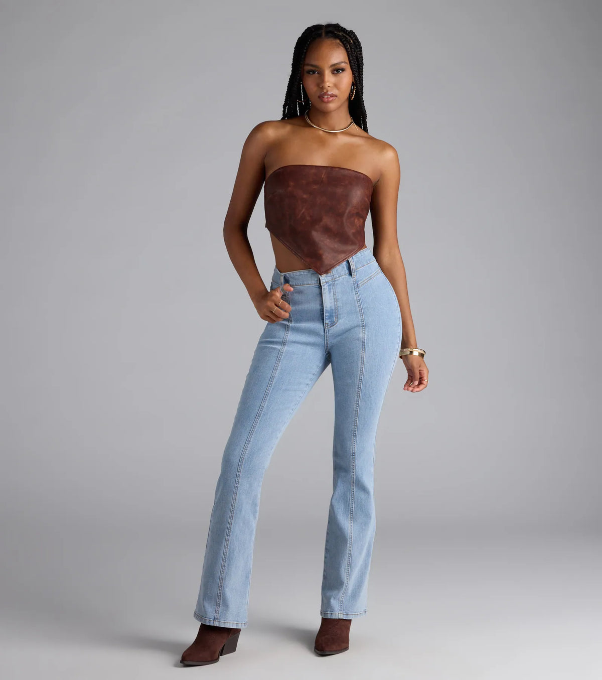 Timeless And True High-Rise Bootcut Denim Jeans