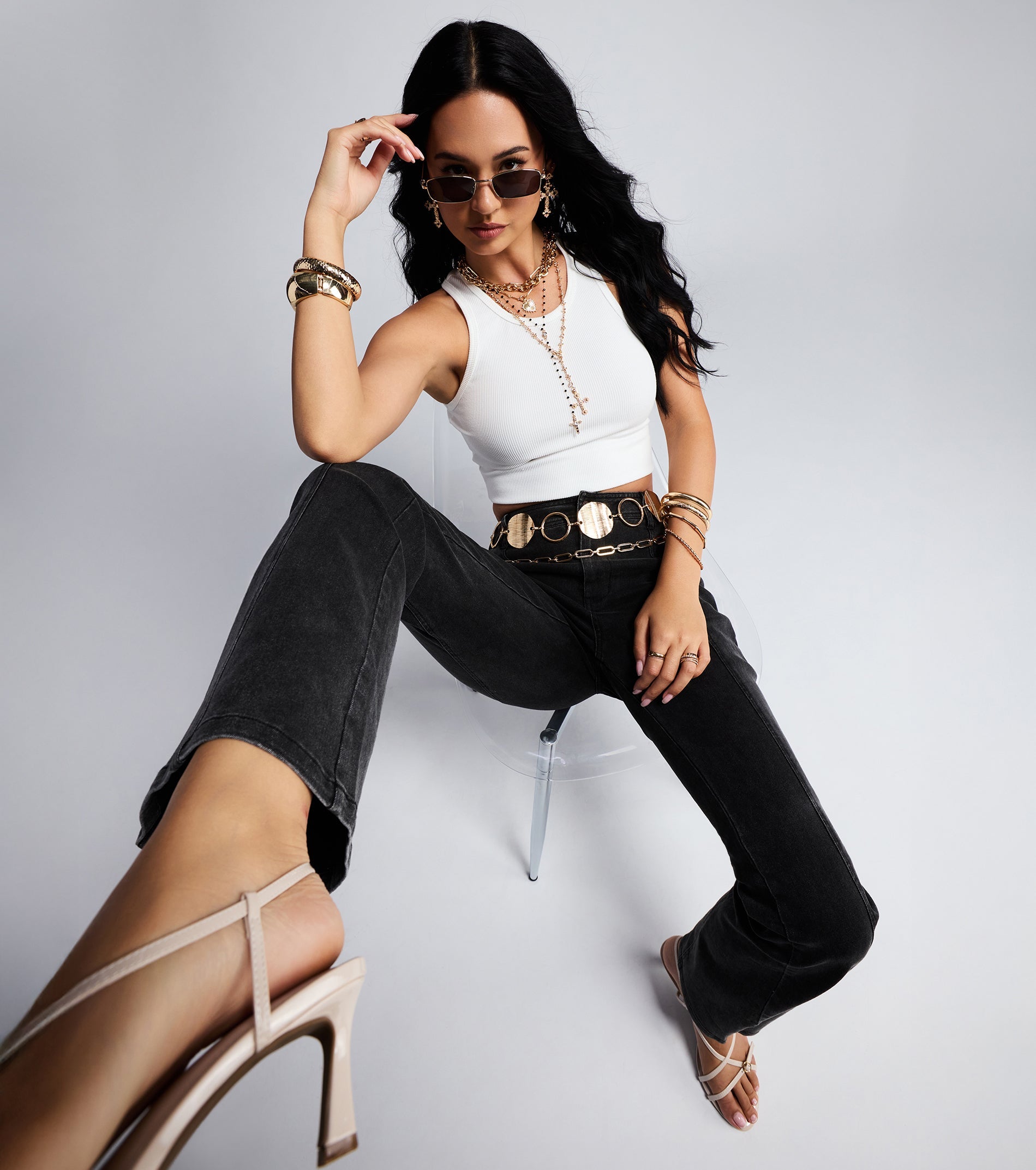 Wild Star Cheetah Mid-Rise Denim Jeans