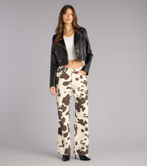 Spotted Scene Cow Print Denim Jeans