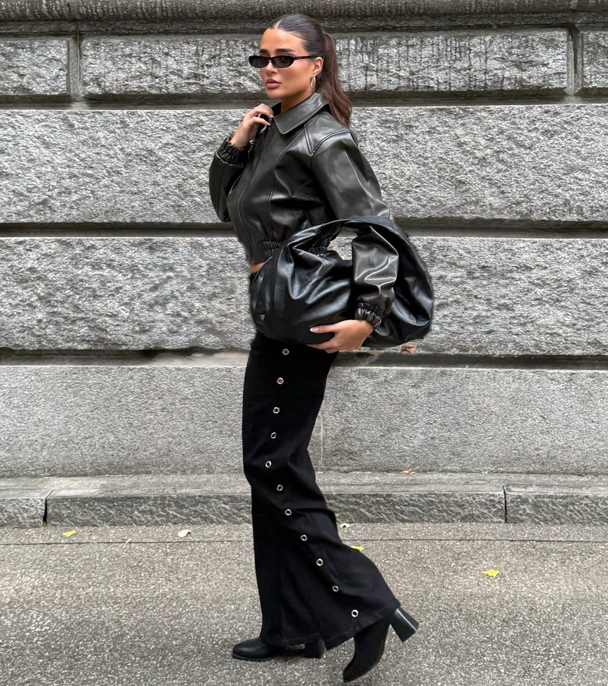 Ring It In Grommet Wide-Leg Denim Jeans