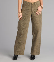 Wild Streak Snake Print Denim Jeans