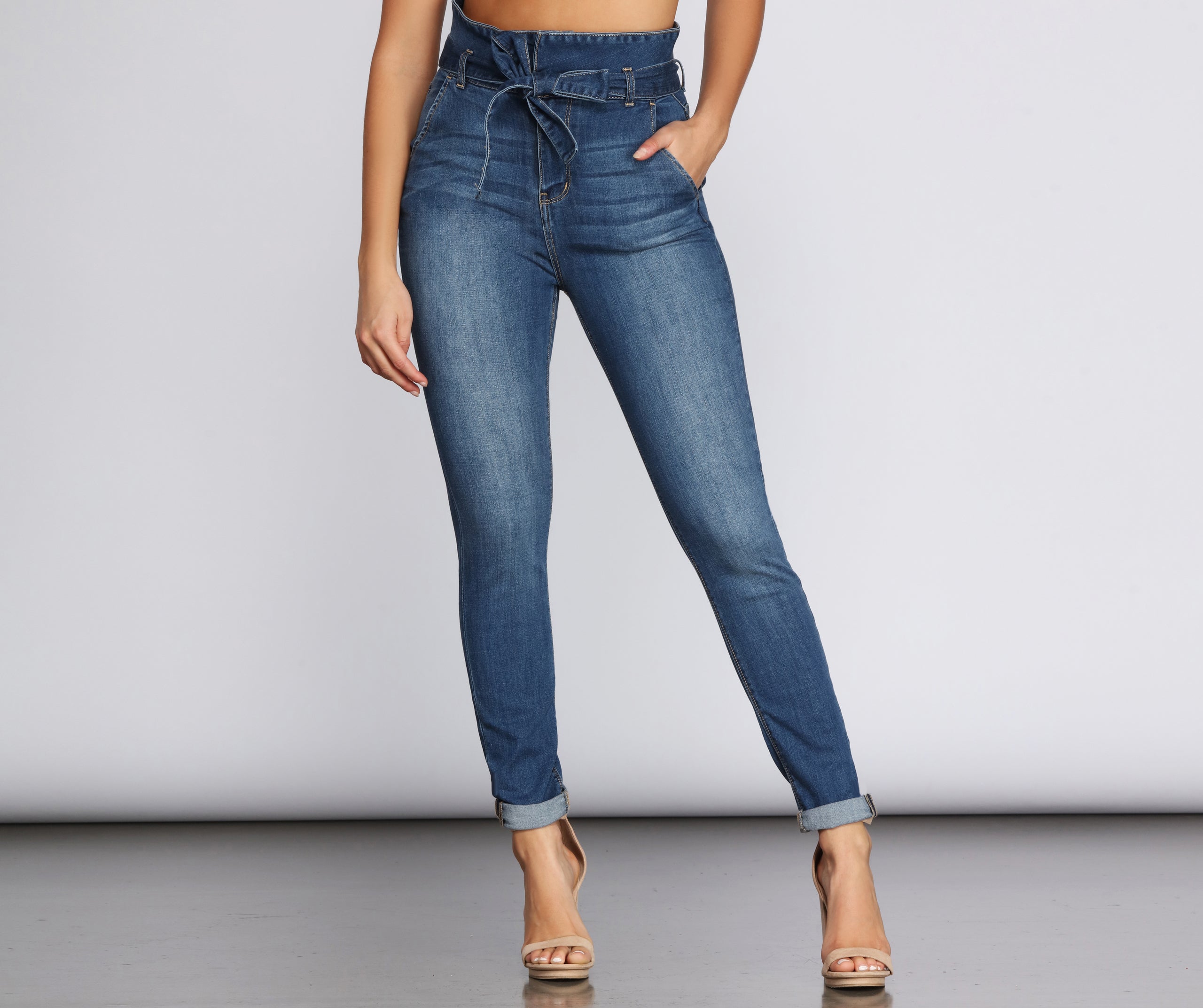 Rise Higher Paperbag Skinny Jeans