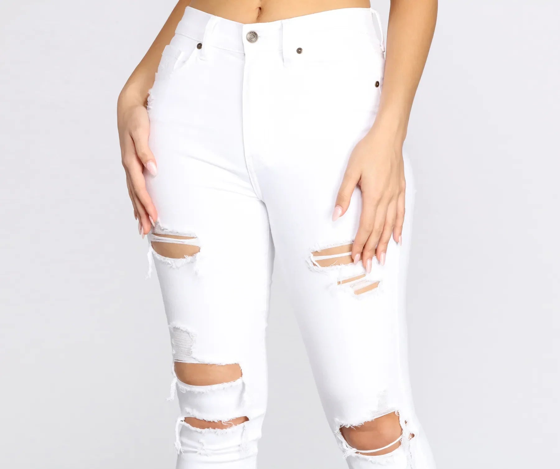 Bella Super High Rise Destructed Skinny Jeans