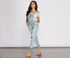 Comfy Cool Distressed Overalls