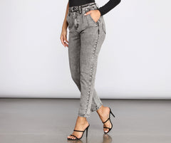 High Rise Acid Wash Skinny Jeans