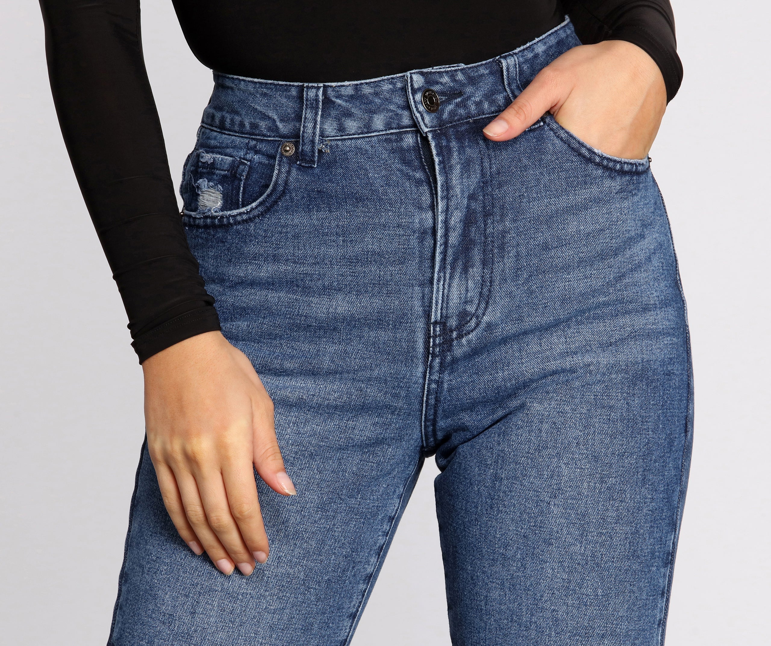 High Rise Straight Leg Jeans