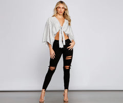 Jude Mid Rise Super Destructed Skinny Ankle Jeans