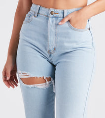 High Rise Drama Destructed Jeans
