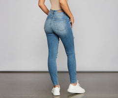 Girl Next Door Destructed Skinny Jeans