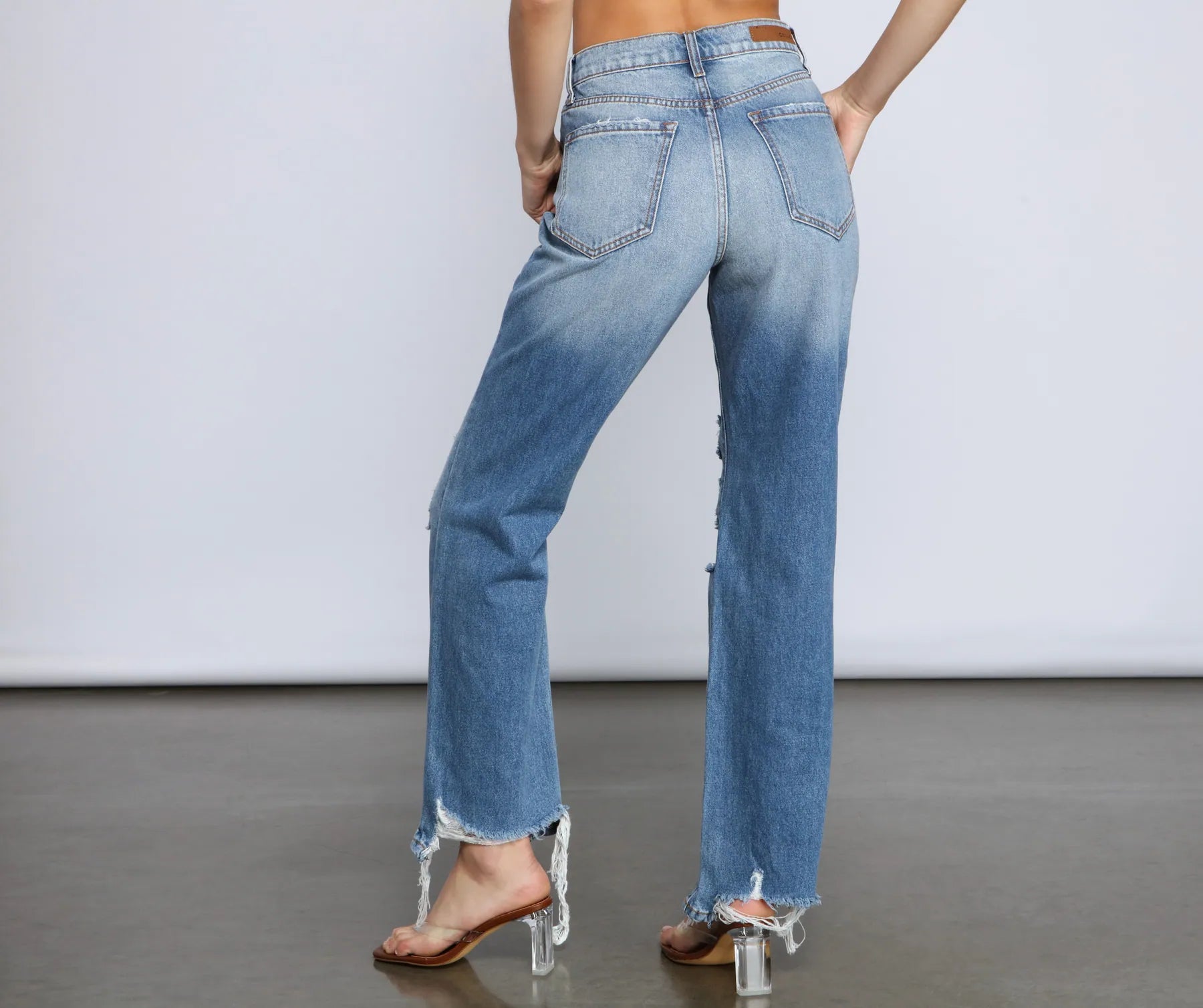 So The Drama High Rise Destructed Boyfriend Jeans