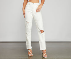 Iconic High Rise Destructed Boyfriend Jeans