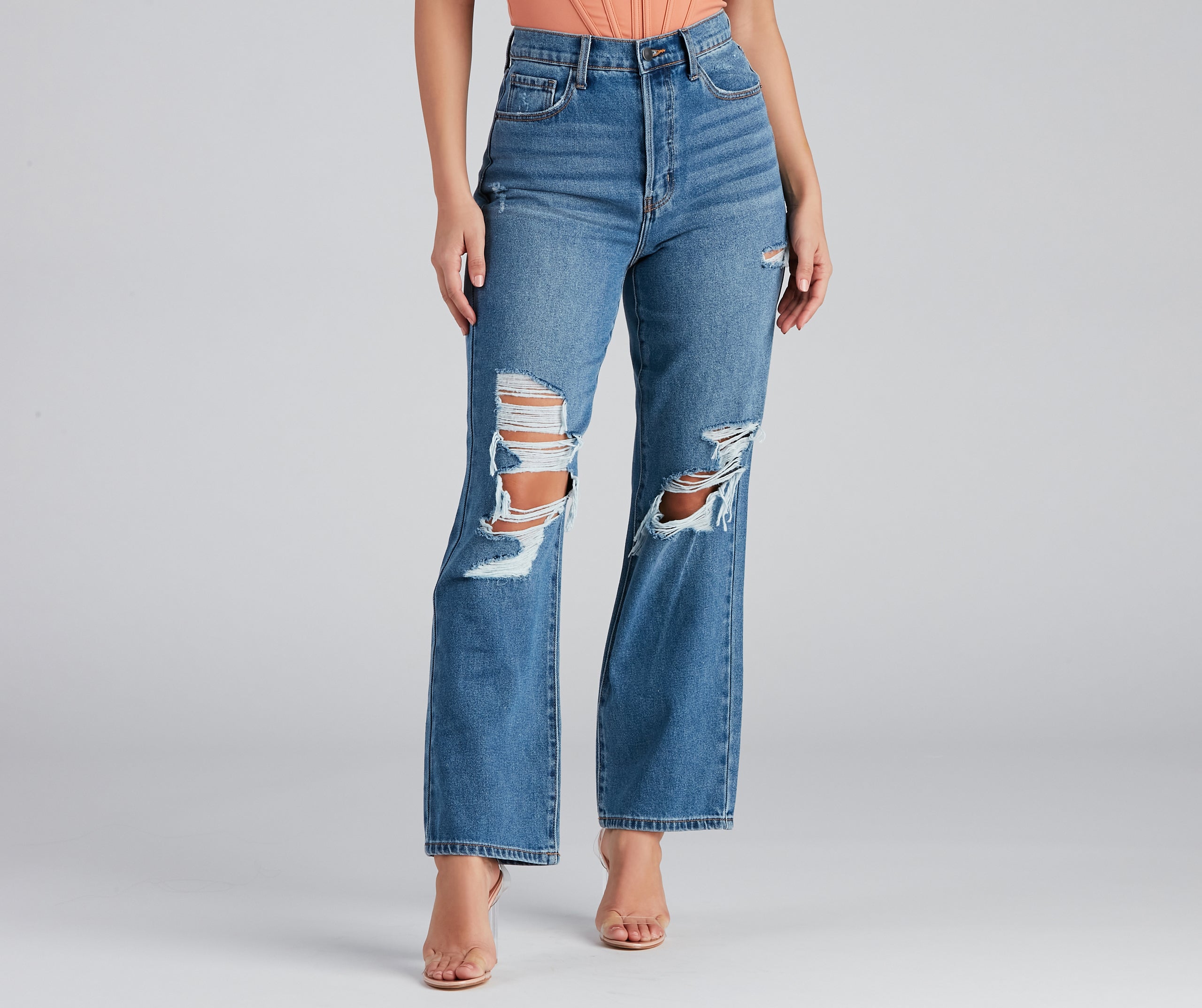 Distressed, But Well Dressed Boyfriend Jeans