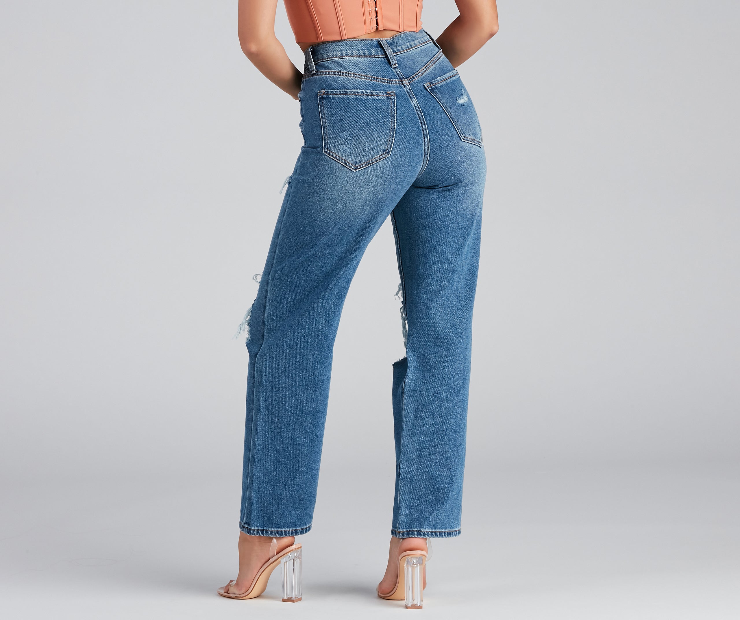 Distressed, But Well Dressed Boyfriend Jeans