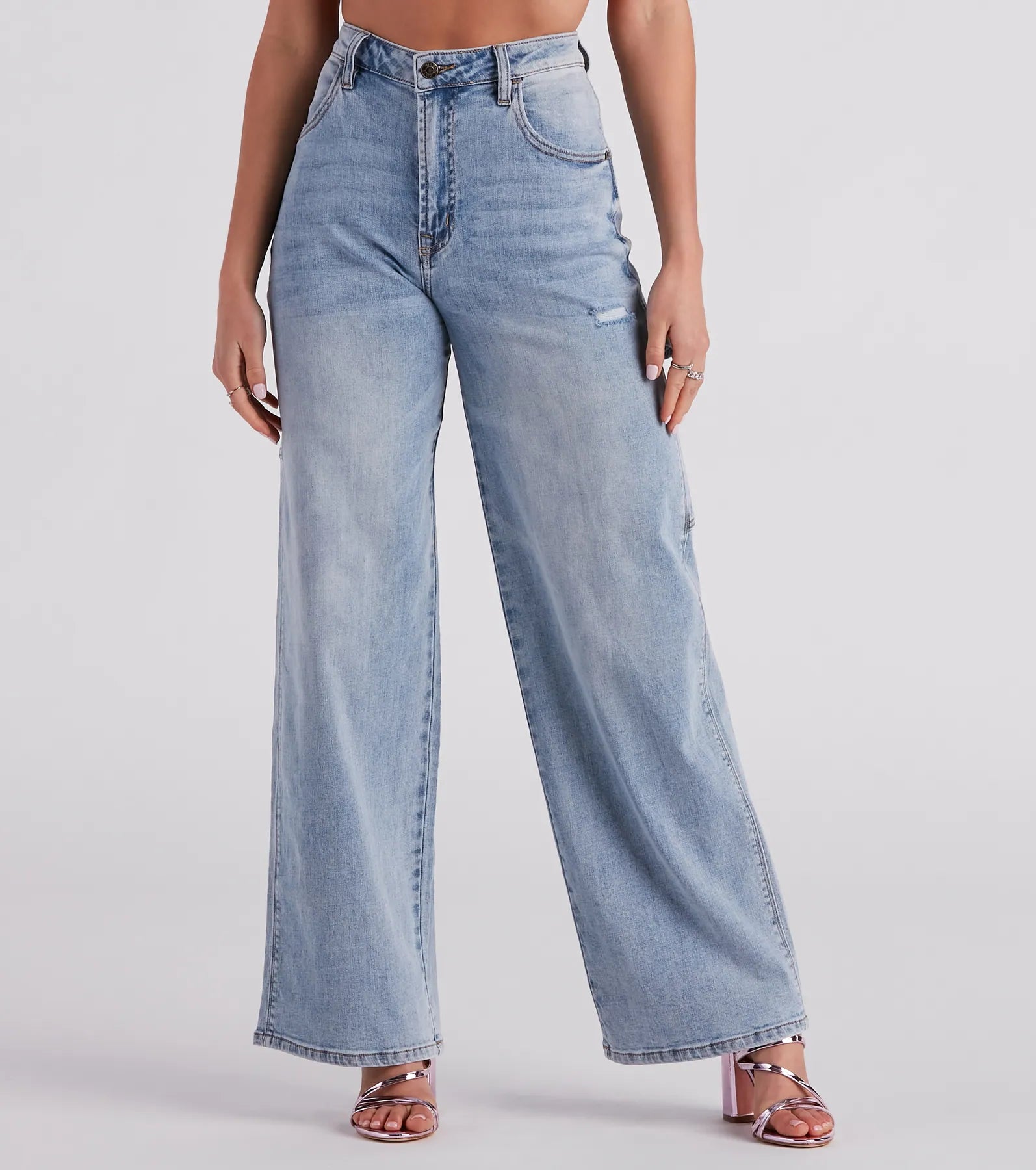 Trish Cargo Wide-Leg Jeans by Windsor Denim