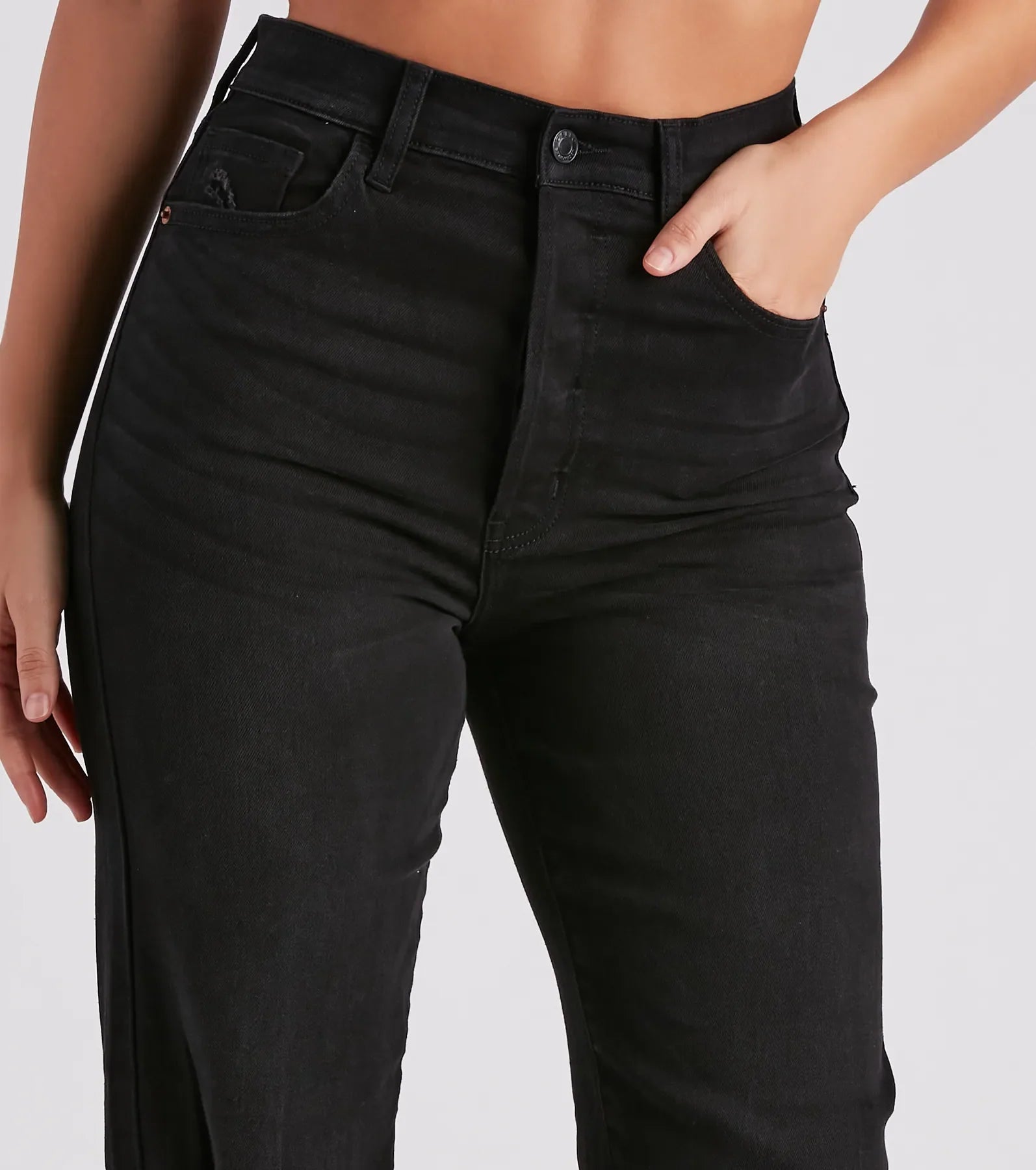 There She Goes High-Rise Slit Boyfriend Jeans