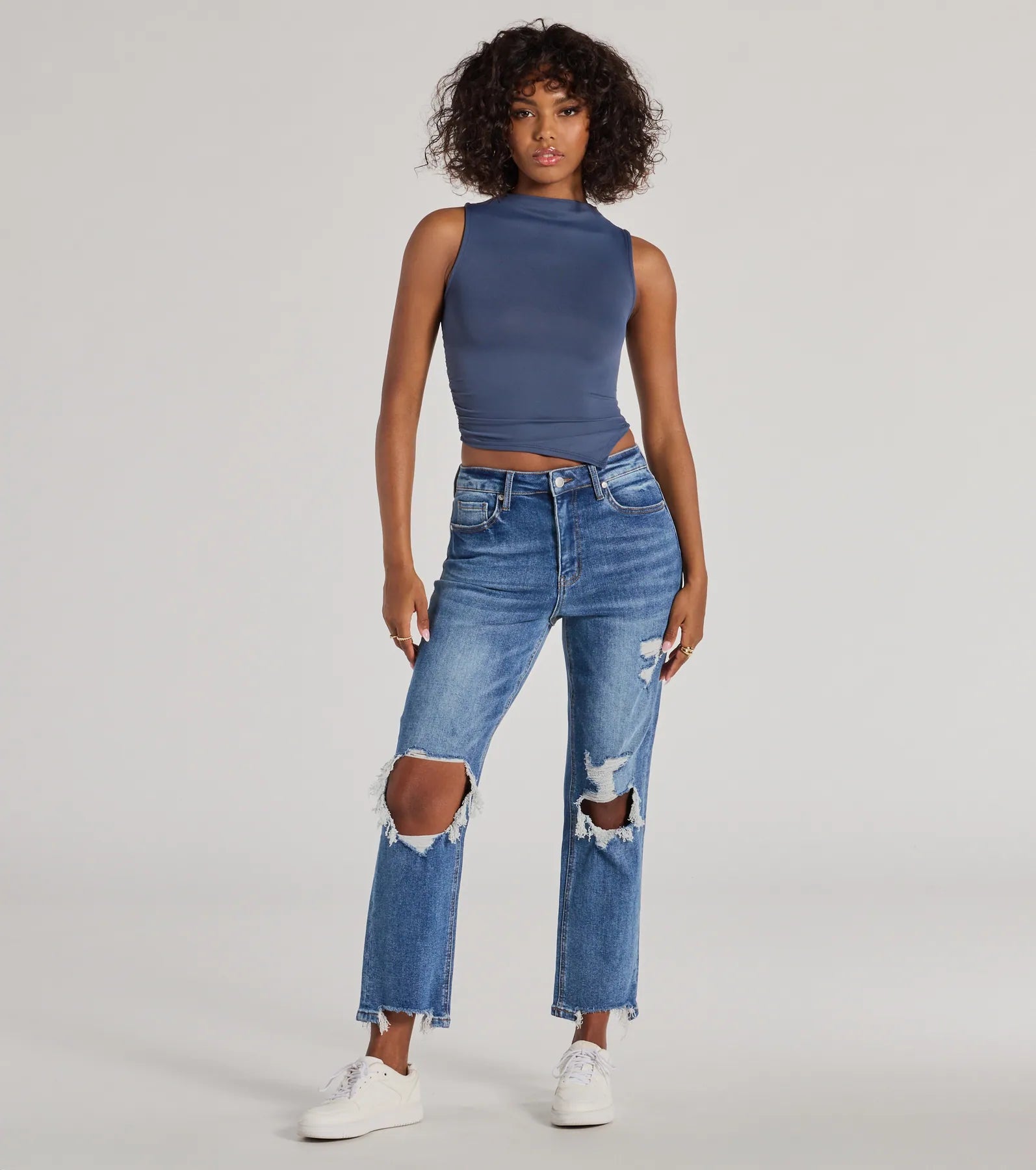 High-Rise Straight Cropped Jeans by Windsor Denim