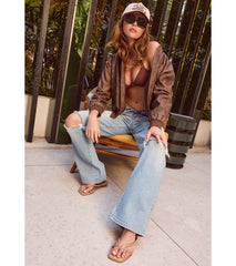 Chill Vibes Only Baggy Destructed Denim Jeans