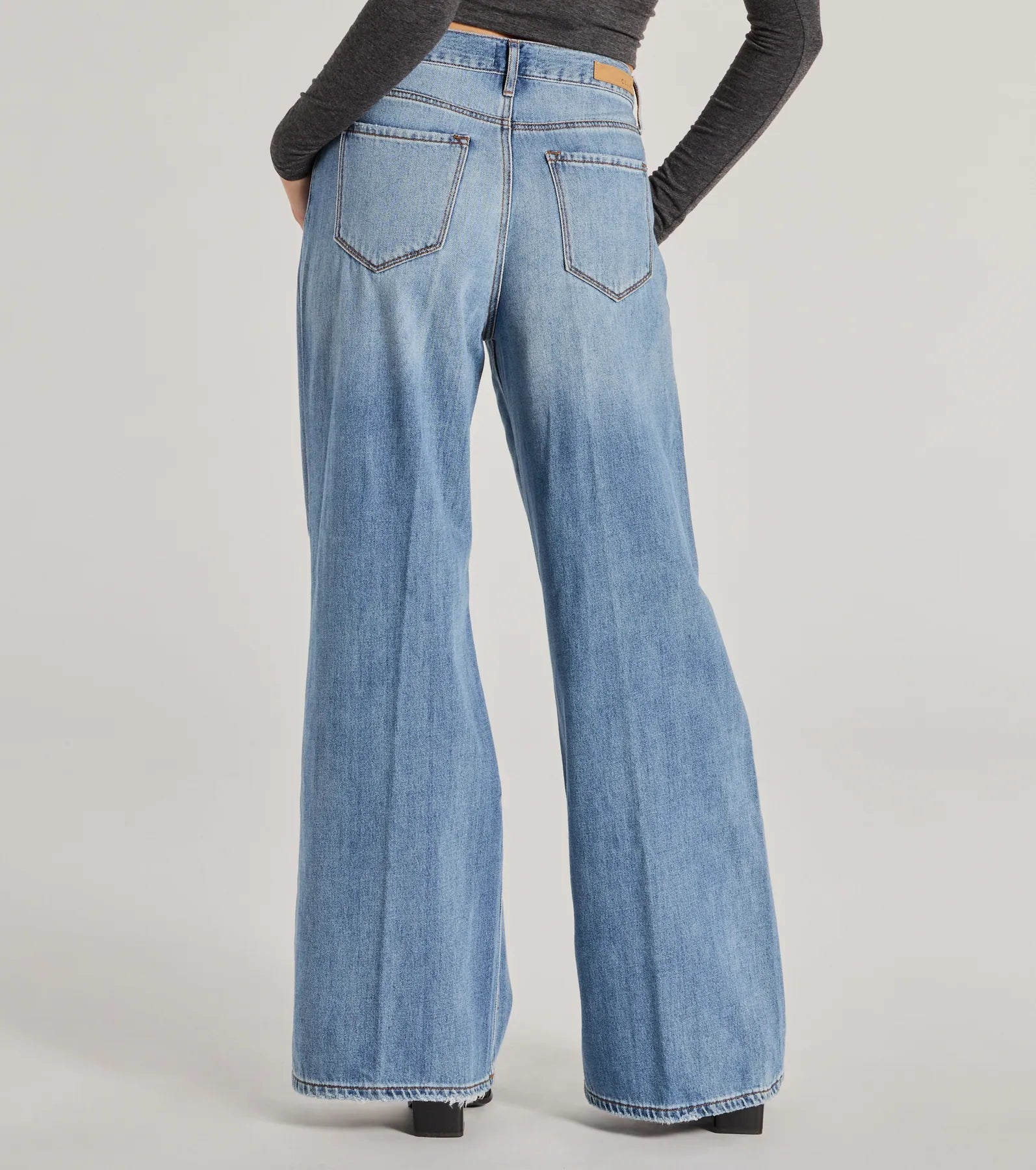 Edgy Allure Wide-Leg Distressed Denim Jeans