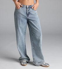 On Trend Mid-Rise Wide-Leg Denim Jeans