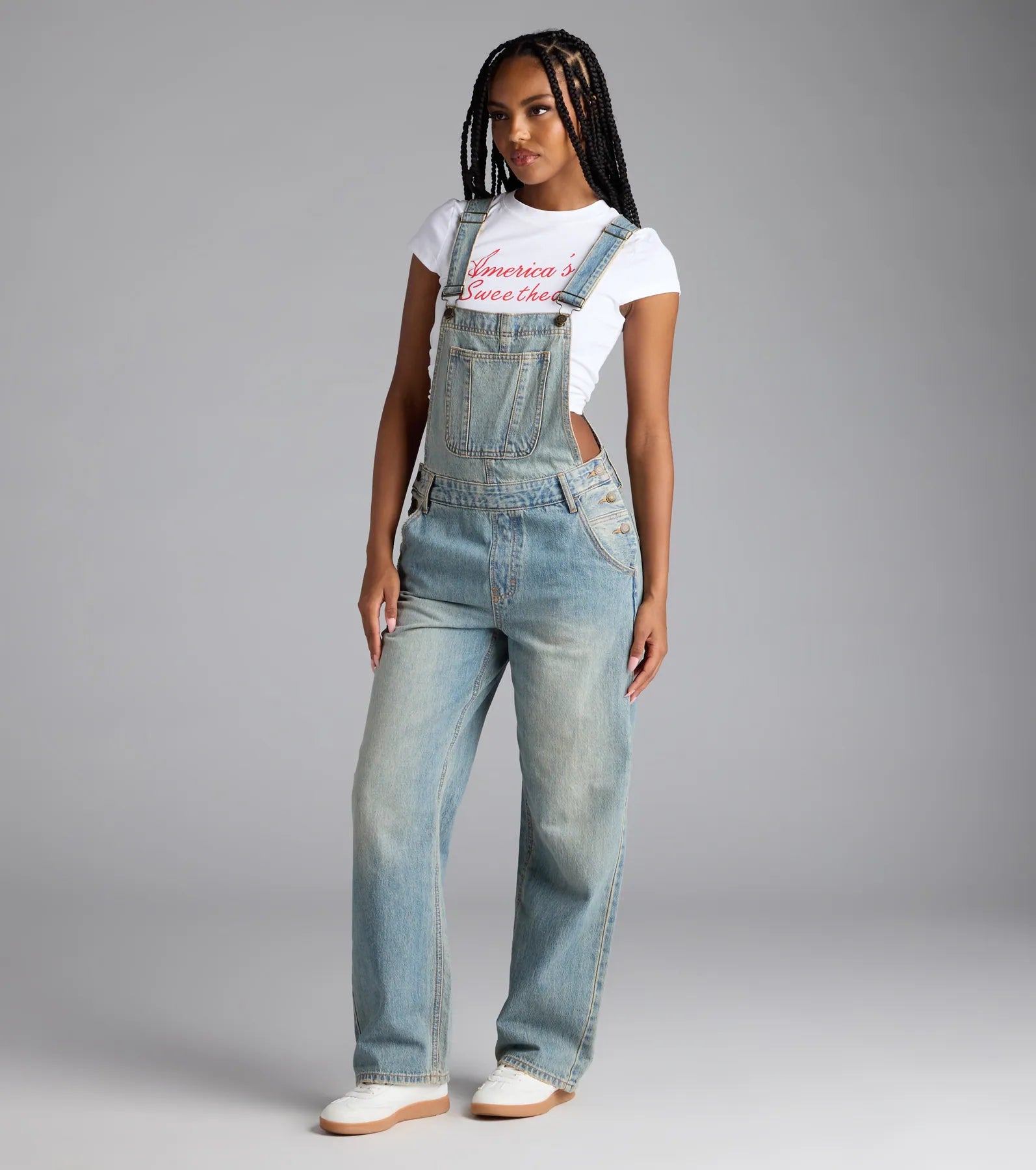 Casual Babe Tinted Denim Overalls