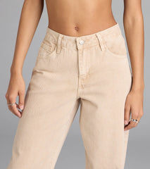 Fresh Vibes Mid-Rise Wide Leg Denim Jeans