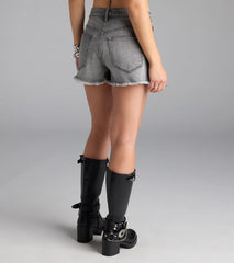 Cool Classic High-Rise Frayed Denim Shorts