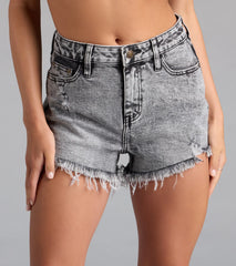 Cool Edge High-Rise Distressed Denim Shorts