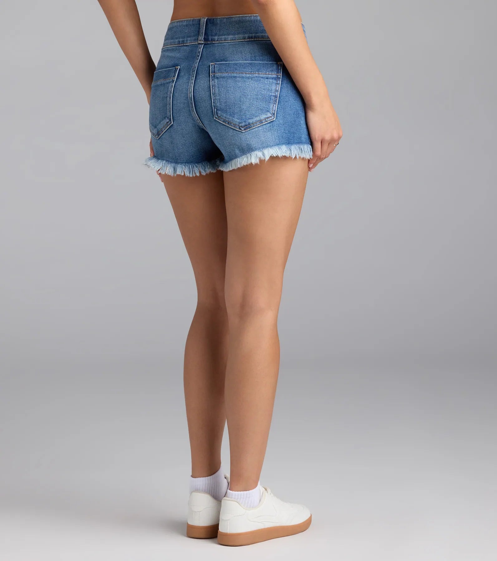 Down For It Mid-Rise Cutoff Denim Shorts