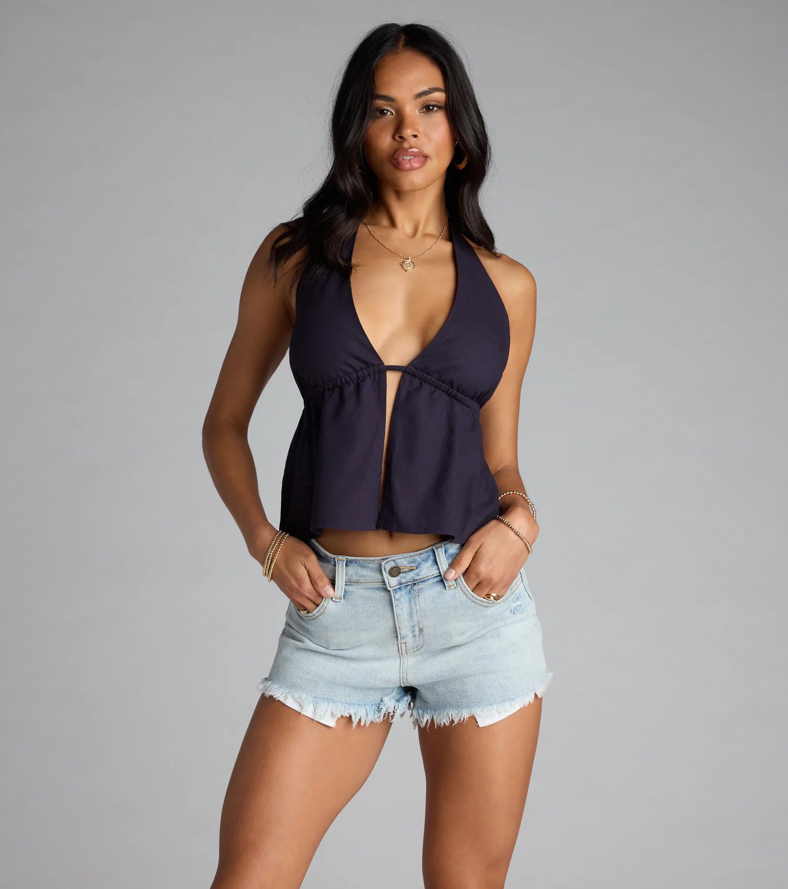 Cut to the Chase Mid-Rise Denim Shorts