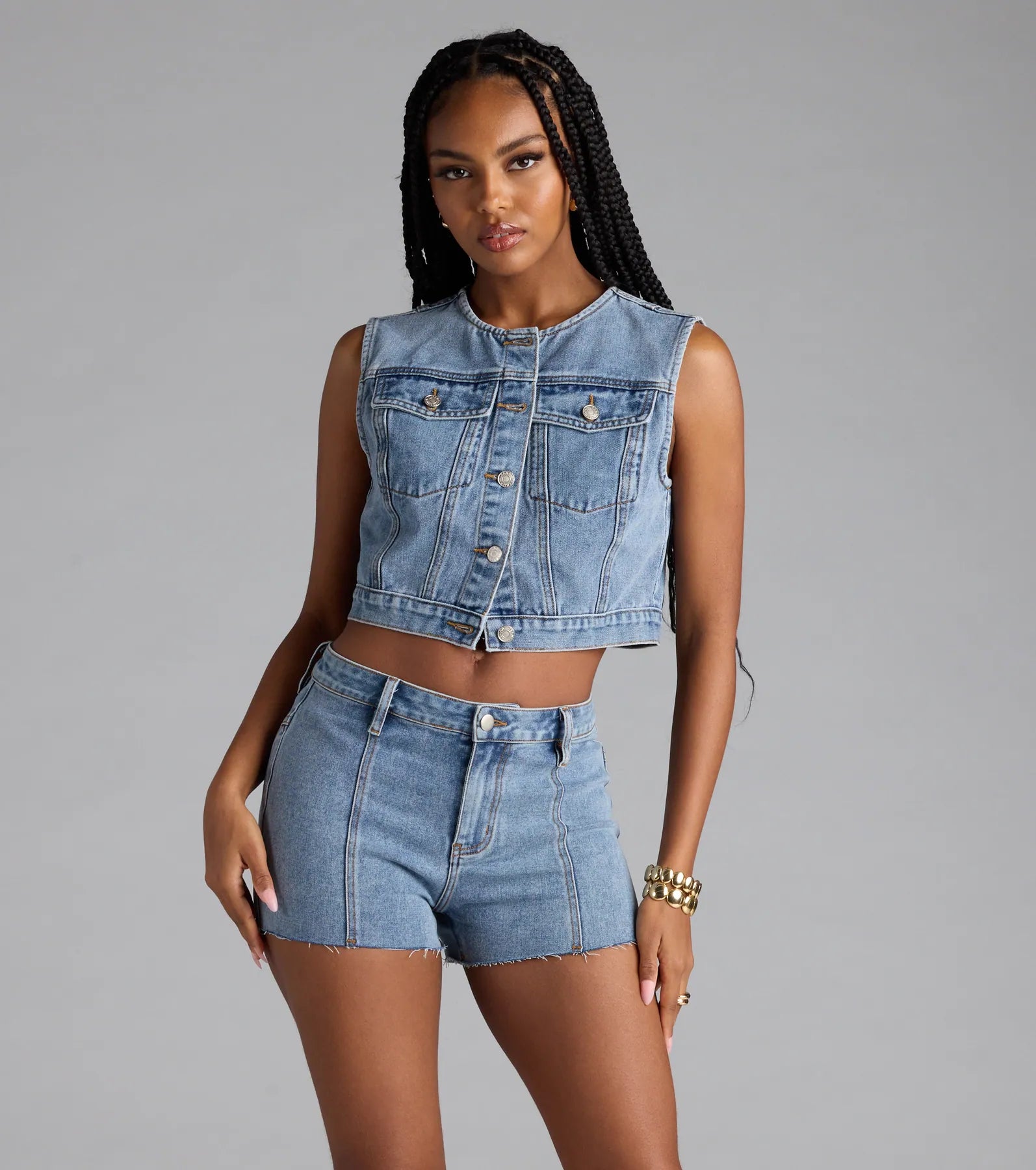 Super Star Mid-Rise Denim Shorts