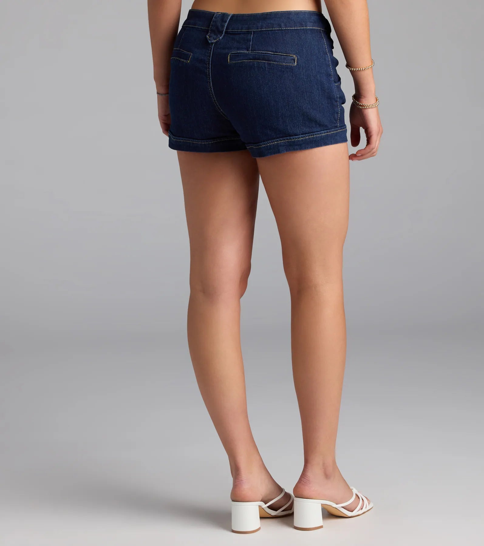 Button Up Darling Mid-Rise Denim Shorts