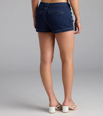 Button Up Darling Mid-Rise Denim Shorts