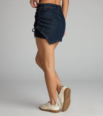 Laced Up and Thriving Denim Skort