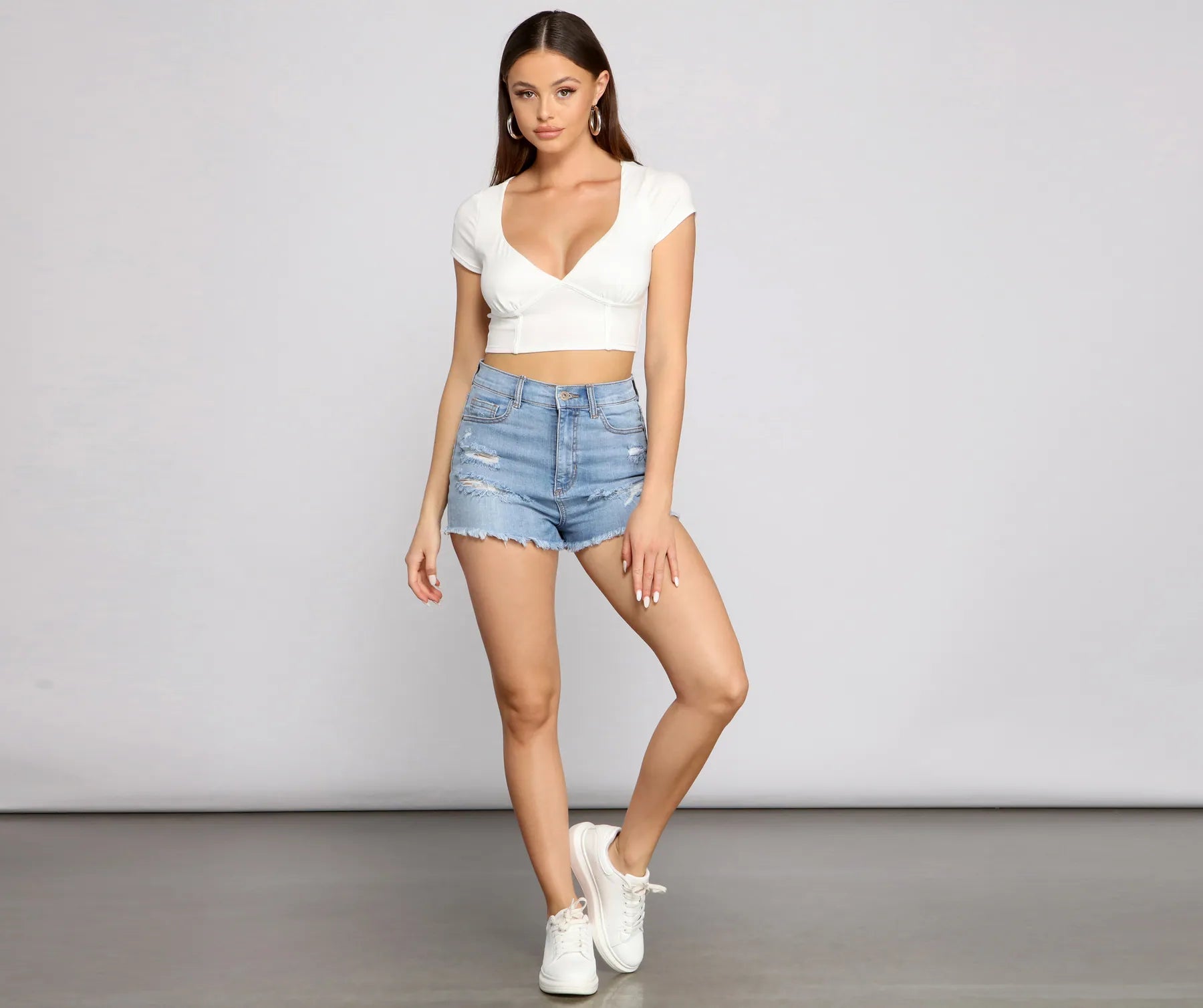 Good Vibes High-Rise Denim Shorts
