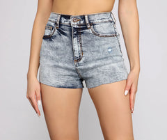 Vintage Vibes Acid Wash Denim Shorts