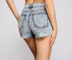 Vintage Vibes Acid Wash Denim Shorts