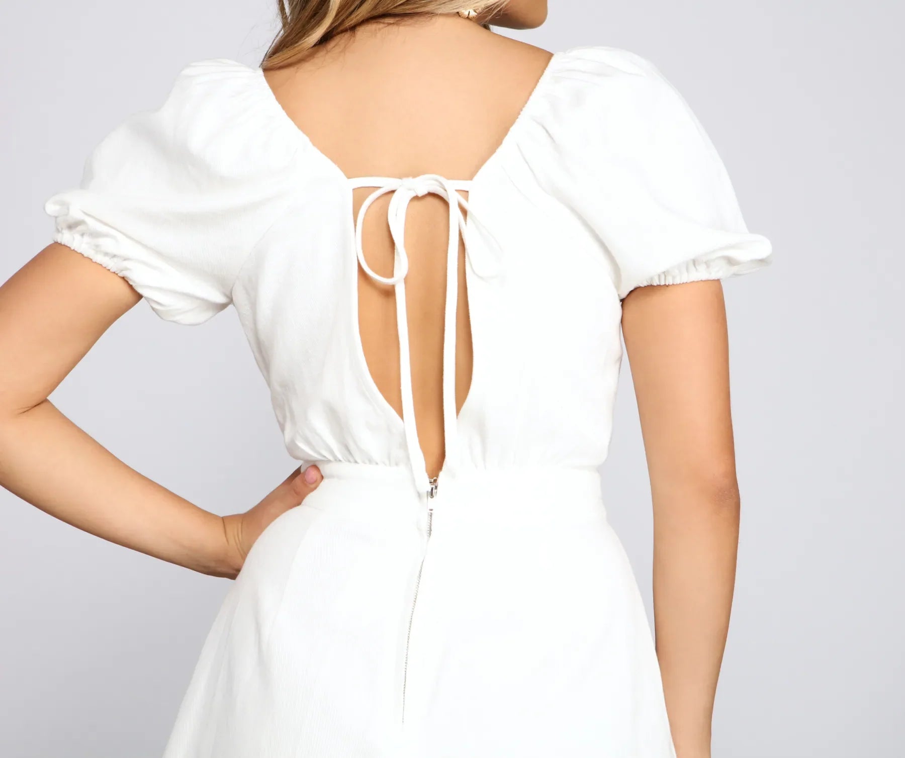 All Eyes On Me Puff Sleeve Romper