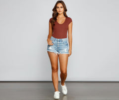 Girl Next Door High Rise Destructed Cutoff Shorts