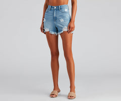 Remy High Rise Fray Denim Shorts By Windsor Denim