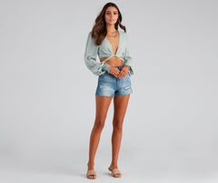 Denim Cutie High Rise Mom Shorts