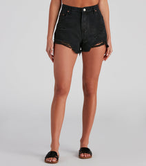 Trendy Distressed Cut-Off Denim Shorts