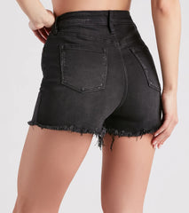 Remy High-Rise Button-Fly Denim Shorts