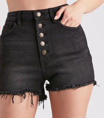 Remy High-Rise Button-Fly Denim Shorts