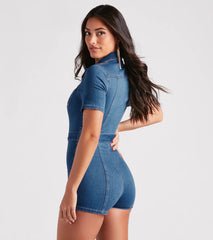 Style In Check Utility Denim Romper