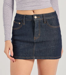 Classic Staple Denim Mini Skort