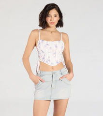 Set It Straight Mid-Rise Denim Skort
