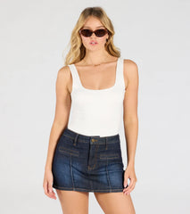 Real Babe High-Rise Denim Skort